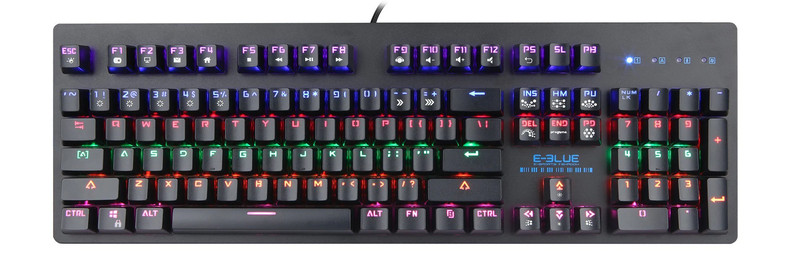 E-Blue Mazer EKM757 Mechanical RGB Keyboard - Cherry MX Blue - لوحة مفاتيح